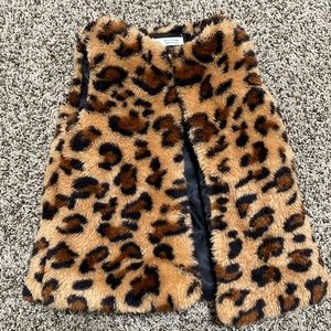 Baby Girl Leopard Fur Vest 6-9 months.